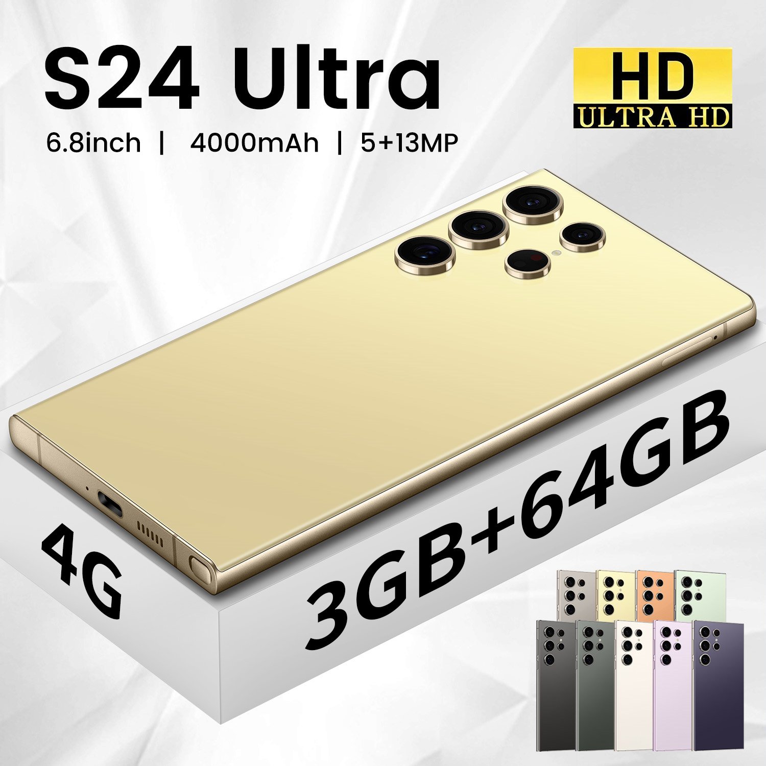 S24 Ultra 5G Smartphone 6.8 Inch Display Unlocked Dual SIM Rear Smart mobile phone 3+64gb