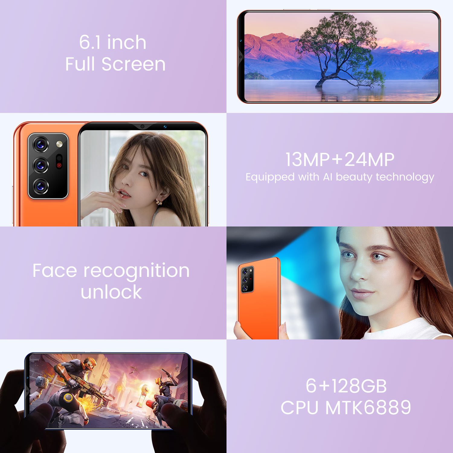 Low Price Cell Phones 5G Smartphone Unlocked Android Global Version Custom Note30 Plus Cheapest Unbranded New China 2MP LCD 60hz