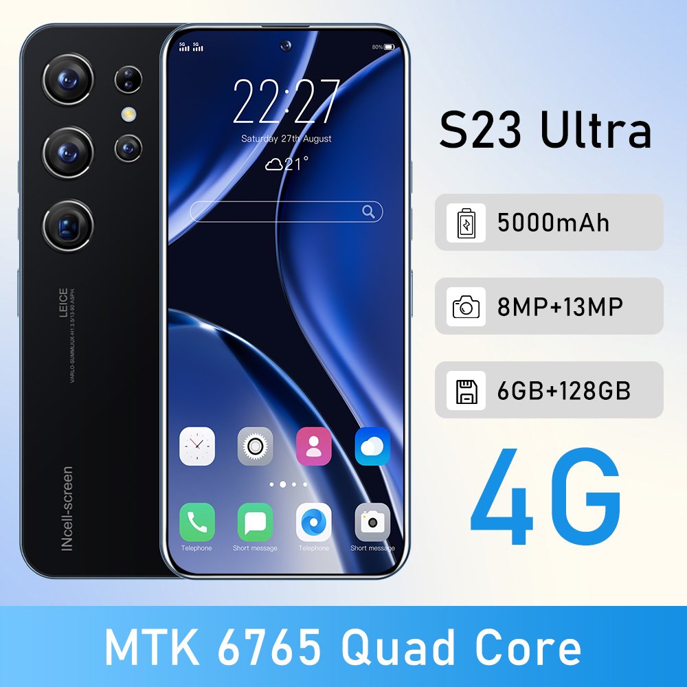 Imitate Samsung S23Ultra Cellphone6GB+128GB Smartphone Original6.8inch Unlocked Dual Card4G Smart Phone HD OEM New Smartphone
