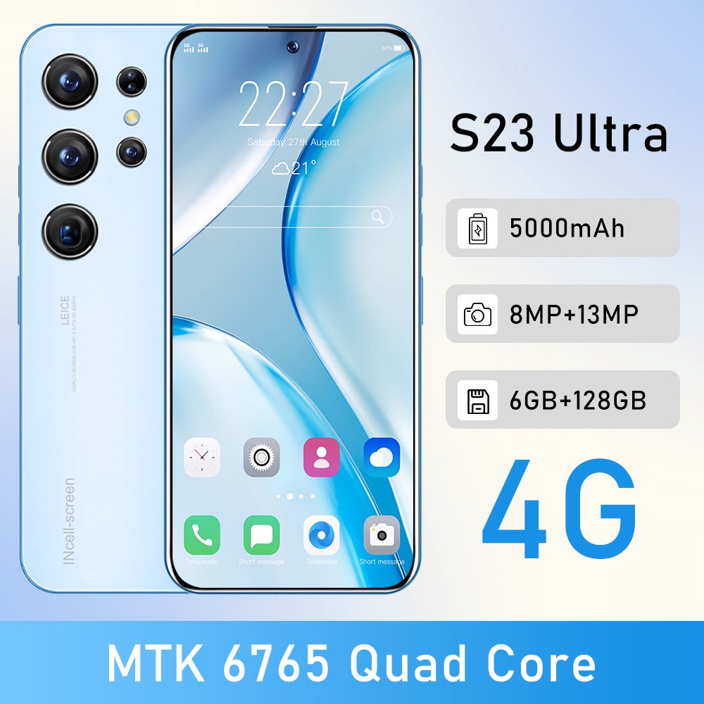 Imitate Samsung S23Ultra Cellphone6GB+128GB Smartphone Original6.8inch Unlocked Dual Card4G Smart Phone HD OEM New Smartphone