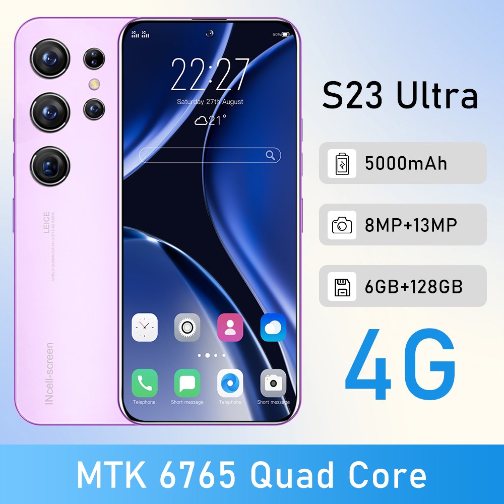 Imitate Samsung S23Ultra Cellphone6GB+128GB Smartphone Original6.8inch Unlocked Dual Card4G Smart Phone HD OEM New Smartphone