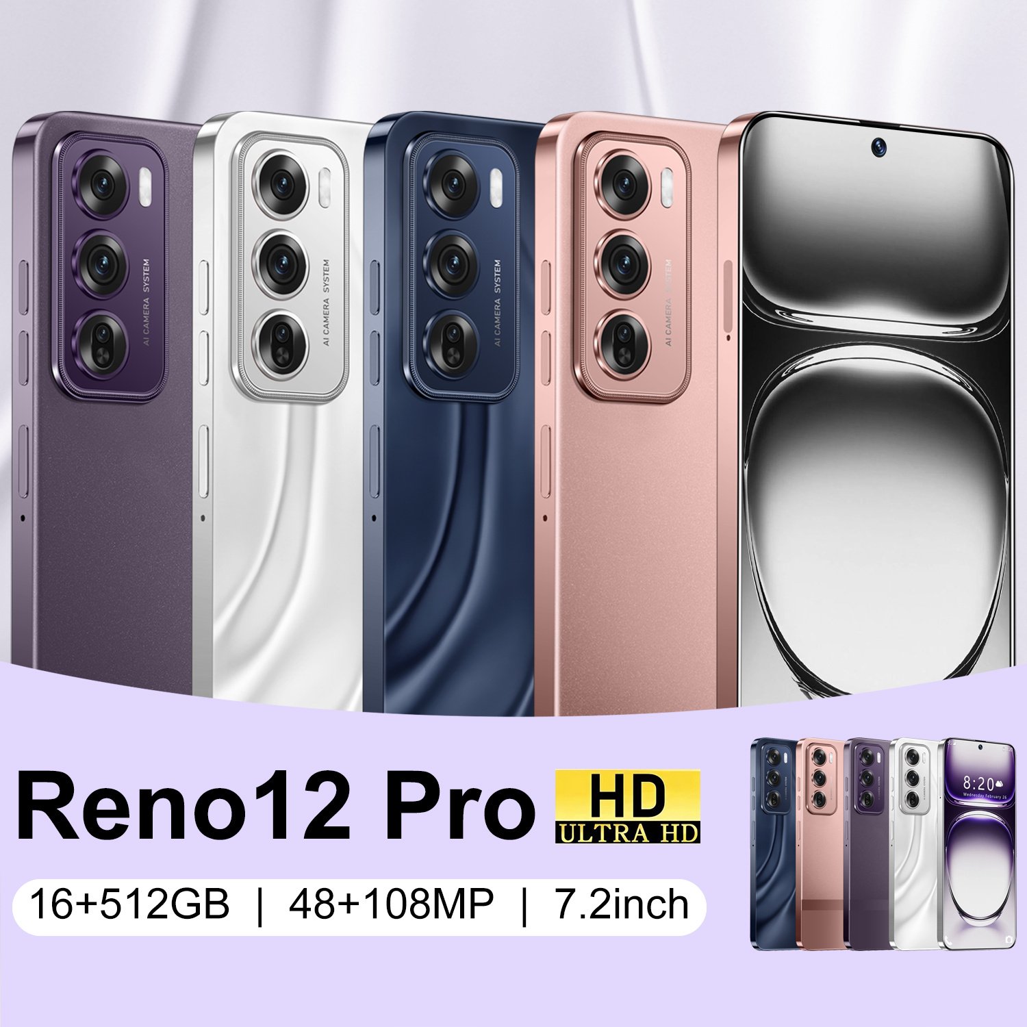 4g 5g reno12 pro mobile phone beautiful camera multi-language unlocked 5g smartphone