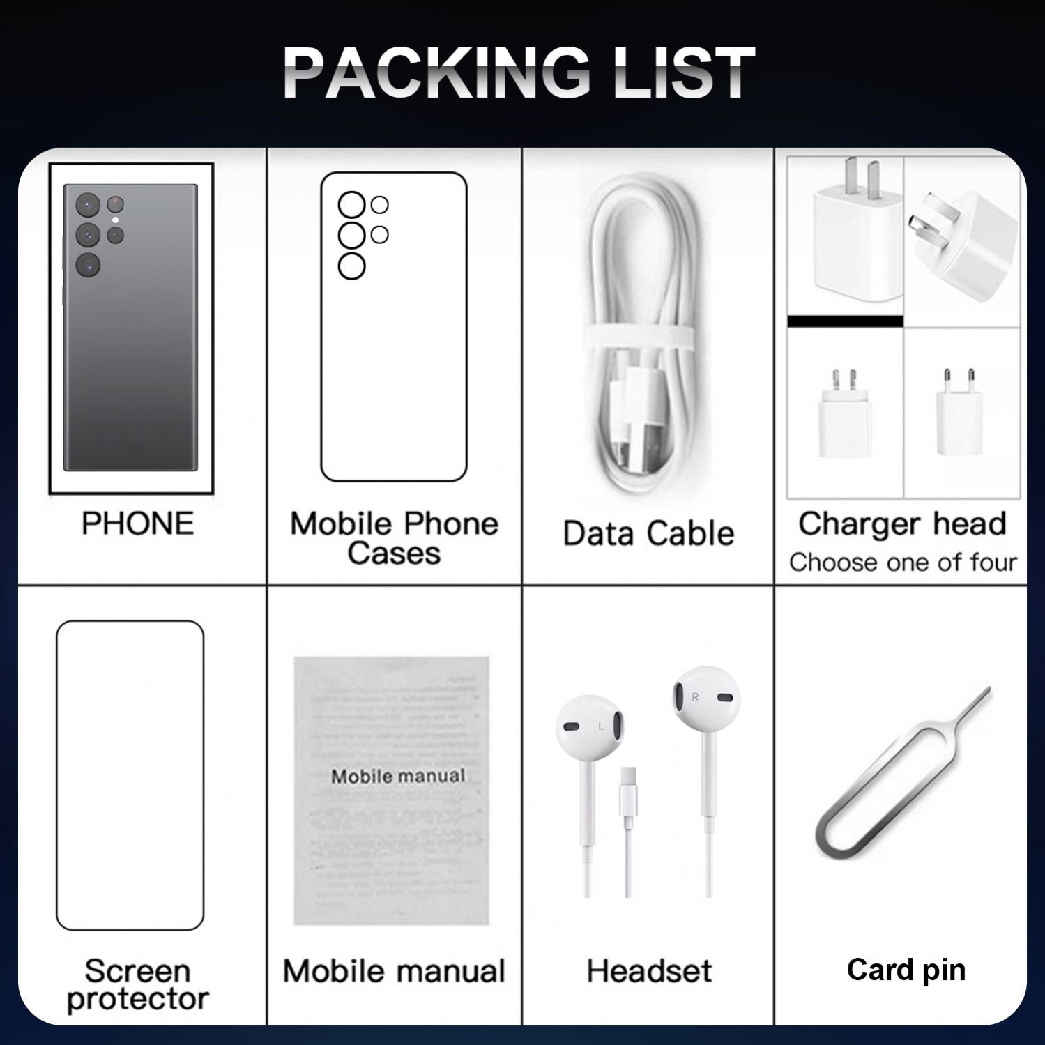 Hot selling 5G smartphone S24 Ultra telephone 7.3 inch android phones unlocked 16G+1TB cellphone mobile phones 4G 5G