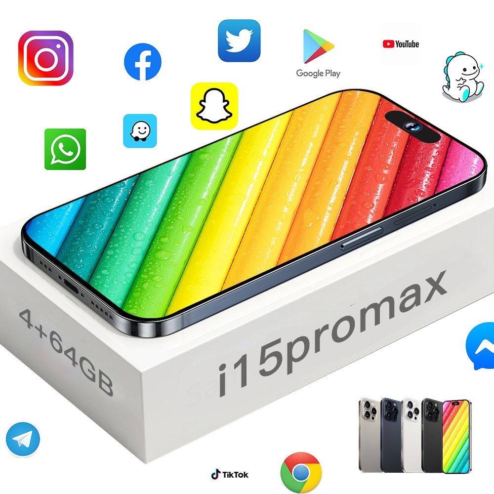 Brand New Cheap 15 pro max 6.8 inch screen 4G 5G smartphone 8GB+512GB unlocked i cell phone 15 pro max clone Version Have Logo