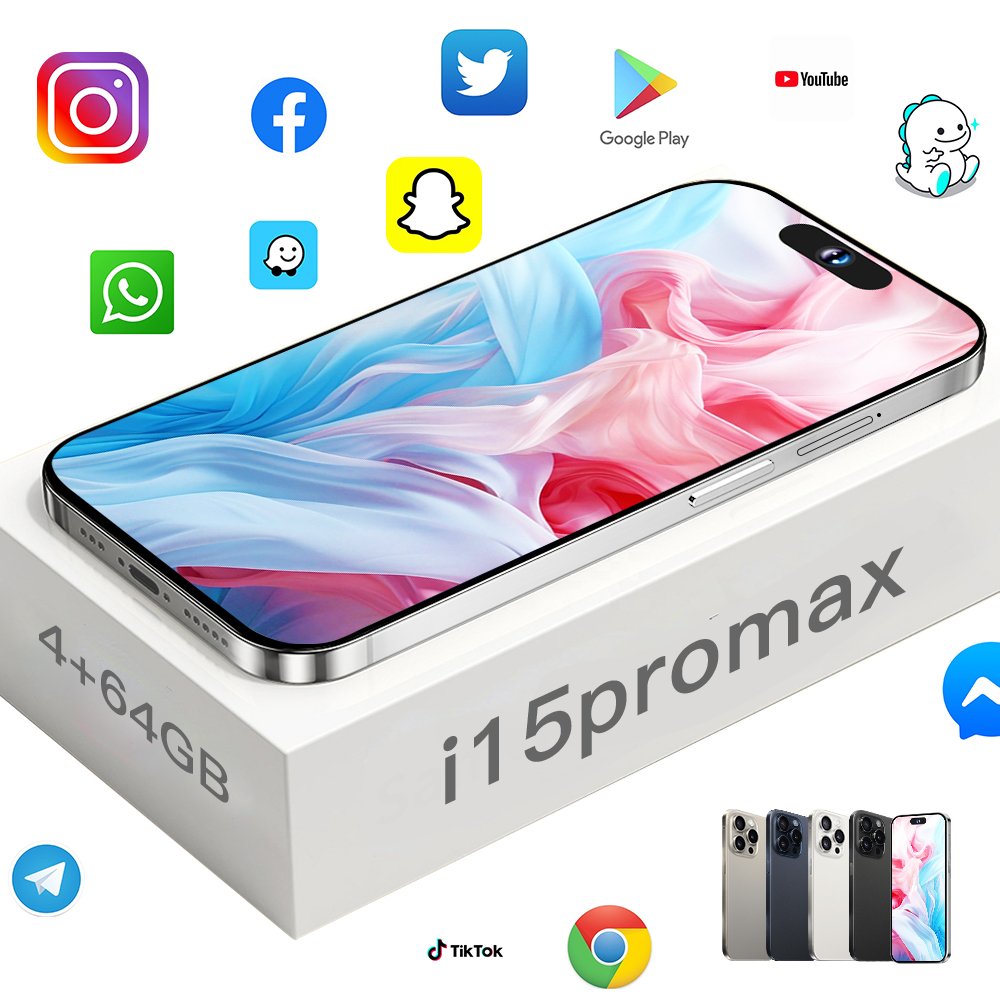 Brand New Cheap 15 pro max 6.8 inch screen 4G 5G smartphone 8GB+512GB unlocked i cell phone 15 pro max clone Version Have Logo