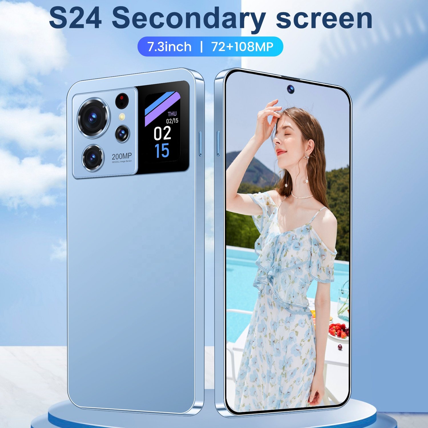 Original phones S24 Secondary screen smartphones 16GB+1TB 5G Dual SIM Cellphone Mobile Phone s24 Secondary screen 5g smartphone