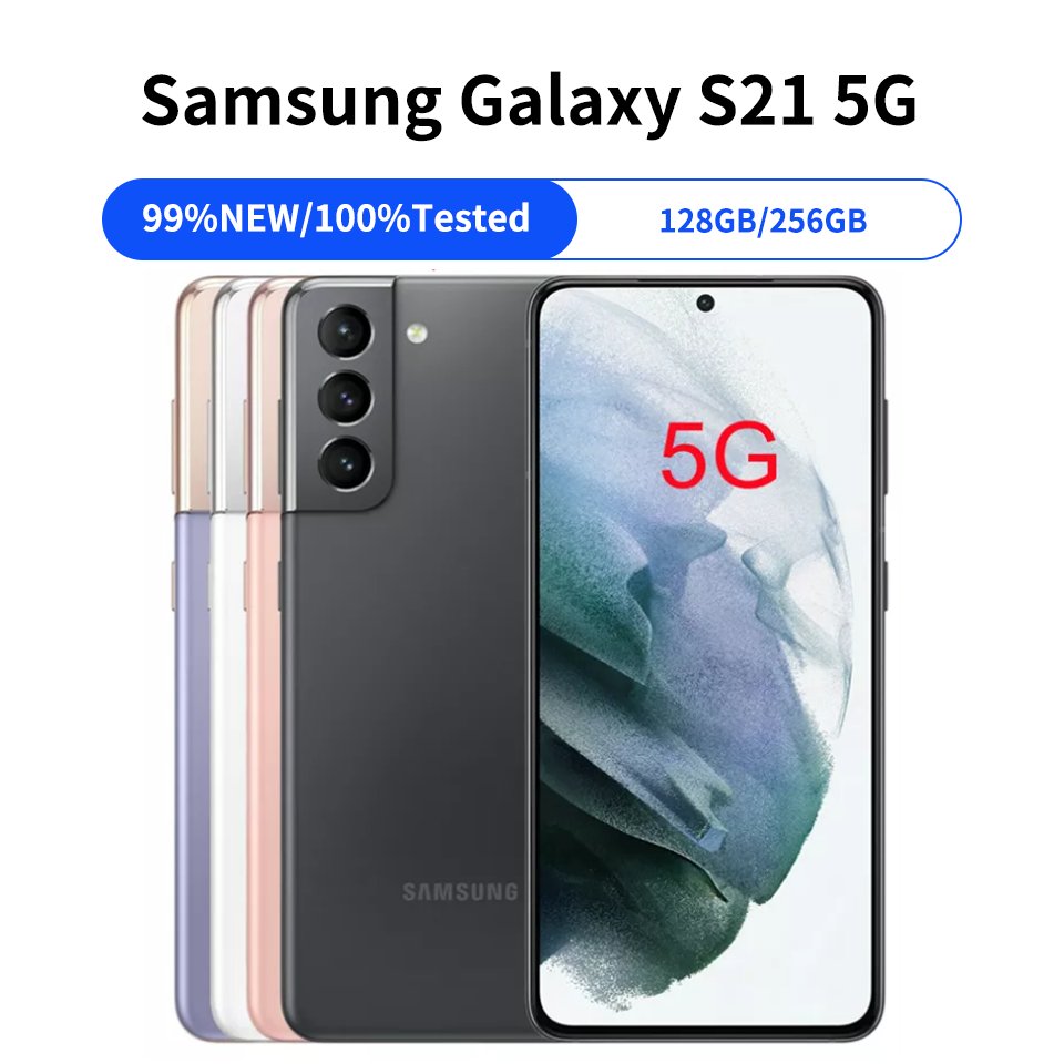 Android second hand phone For original 99% new Sam sung S21 Original used cellphone 5G smartphone S21 Refurbished mobile phone