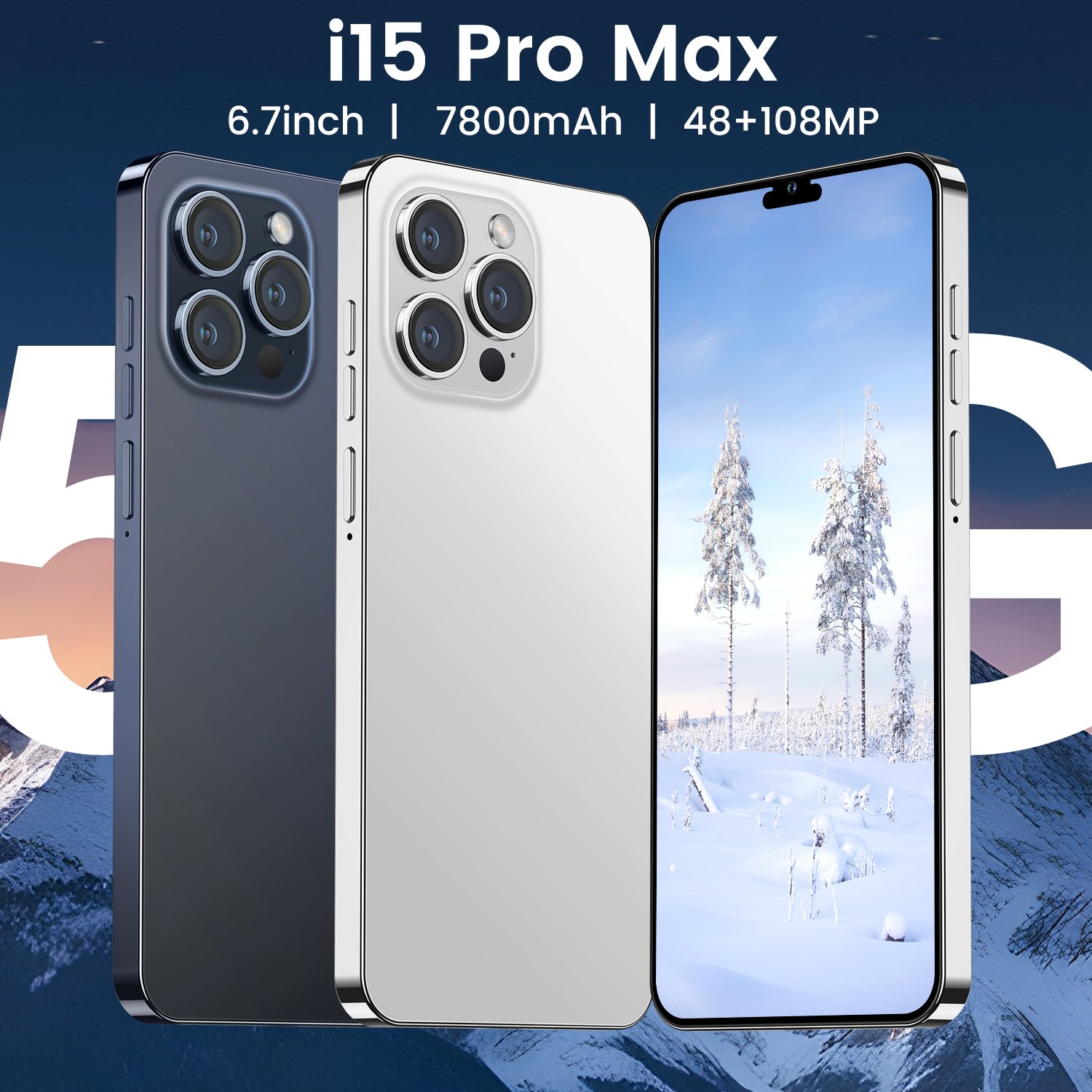 2024 New 15 pro max 6.8 inch screen original 5G smartphone 8GB+512GB unlocked i cell phone 15 pro max clone