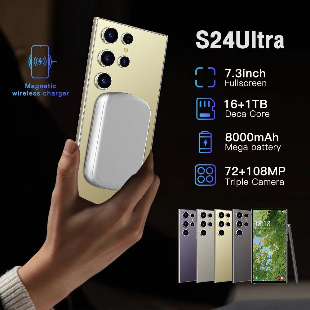 Original 5G Smartphone Galaxy S24 Ultra 7.3 inch Big Screen 12GB+512/1tb Smartphone Android 13 FOR Brand New Clone S24 Ultra