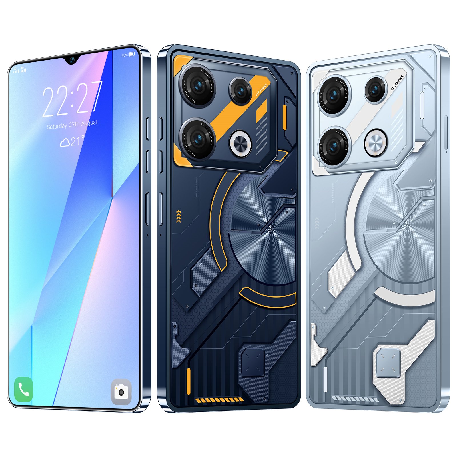 Hot Selling New Gaming Mobile Phone GT10pro 7.3 Inch 5G Smartphone cheap 16GB+1TB povo Full Screen Android 13 smart phone