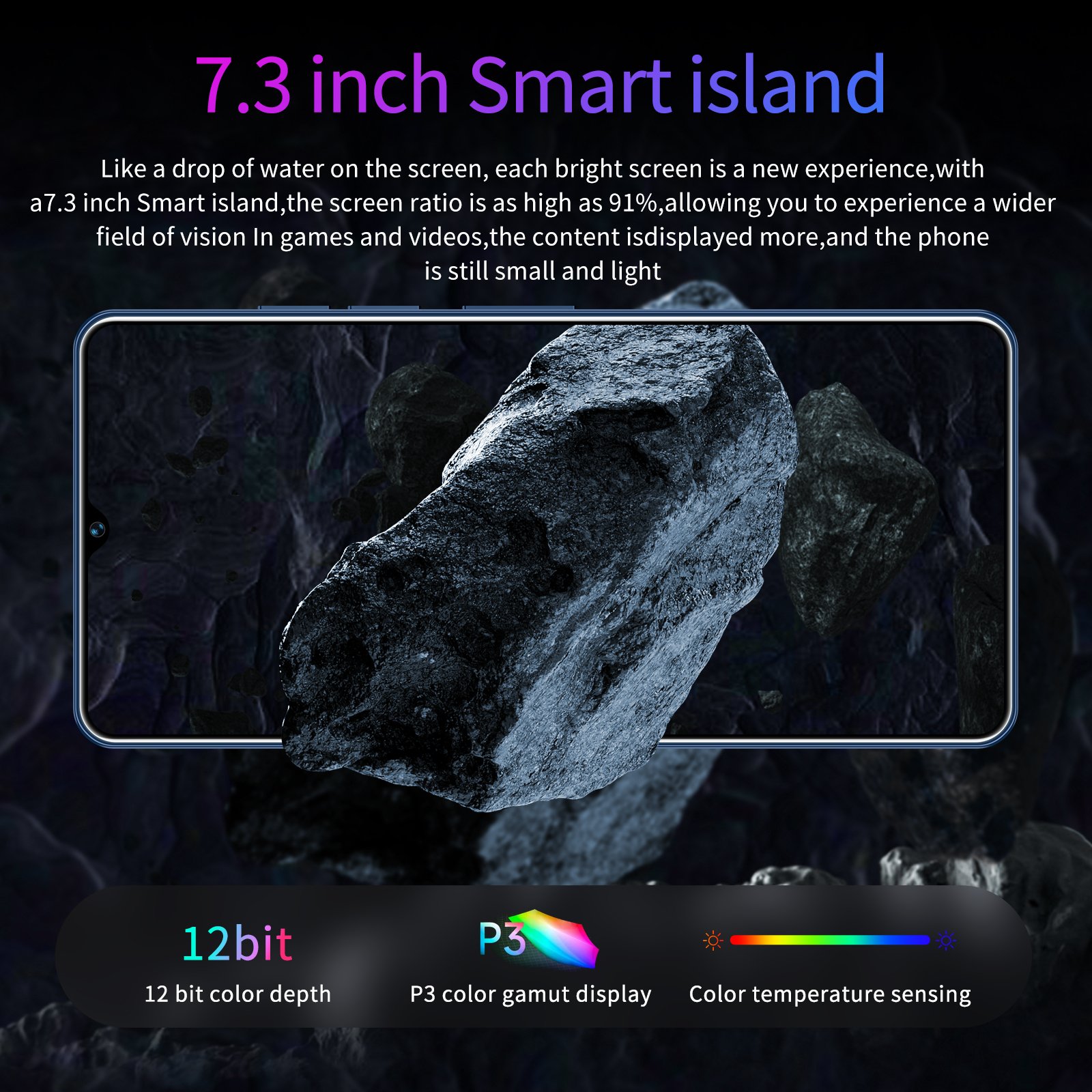 Hot Selling New Gaming Mobile Phone GT10pro 7.3 Inch 5G Smartphone cheap 16GB+1TB povo Full Screen Android 13 smart phone