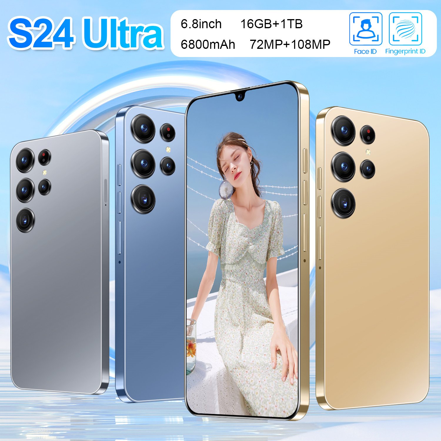New Original 5G Smartphone Galaxy S24 Ultra 6.8 inch Big Screen 12GB+512GB Smartphone Android 13 FOR Brand New Clone S24 Ultra
