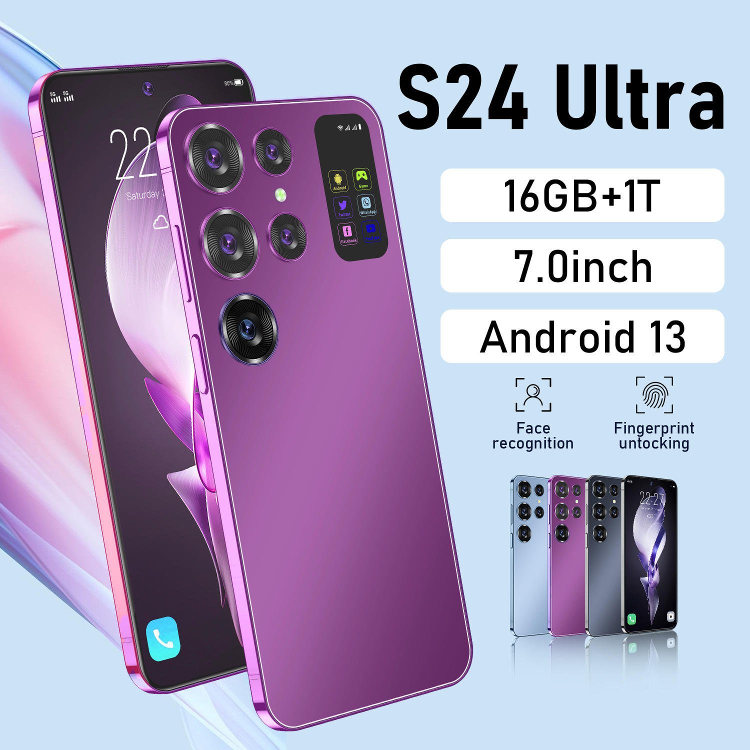 Free sample fast delivery 5g de smartphones amoled 7.3 inch full screen Portable small 5g smartphone S24 ultra original telefons