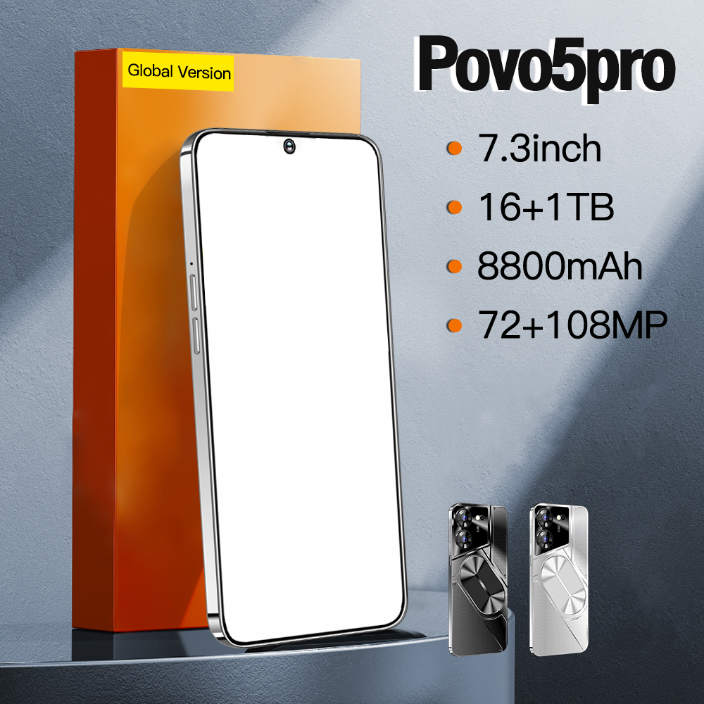 New design 5G Smartphone 7.3 Inch 16GB+1TB 6800 mAh original pova 5 pro Mobile Phone hot selling Android 13.0 tecno phone