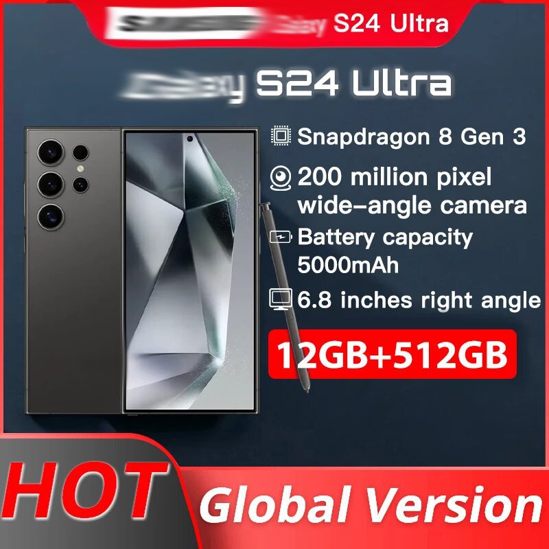 Smart Phone For US VERSION Single Sim Global Version Samsung Galaxy S24 Ultra 5G Smartphone Snapdragon 8 Gen 3 AMOLED