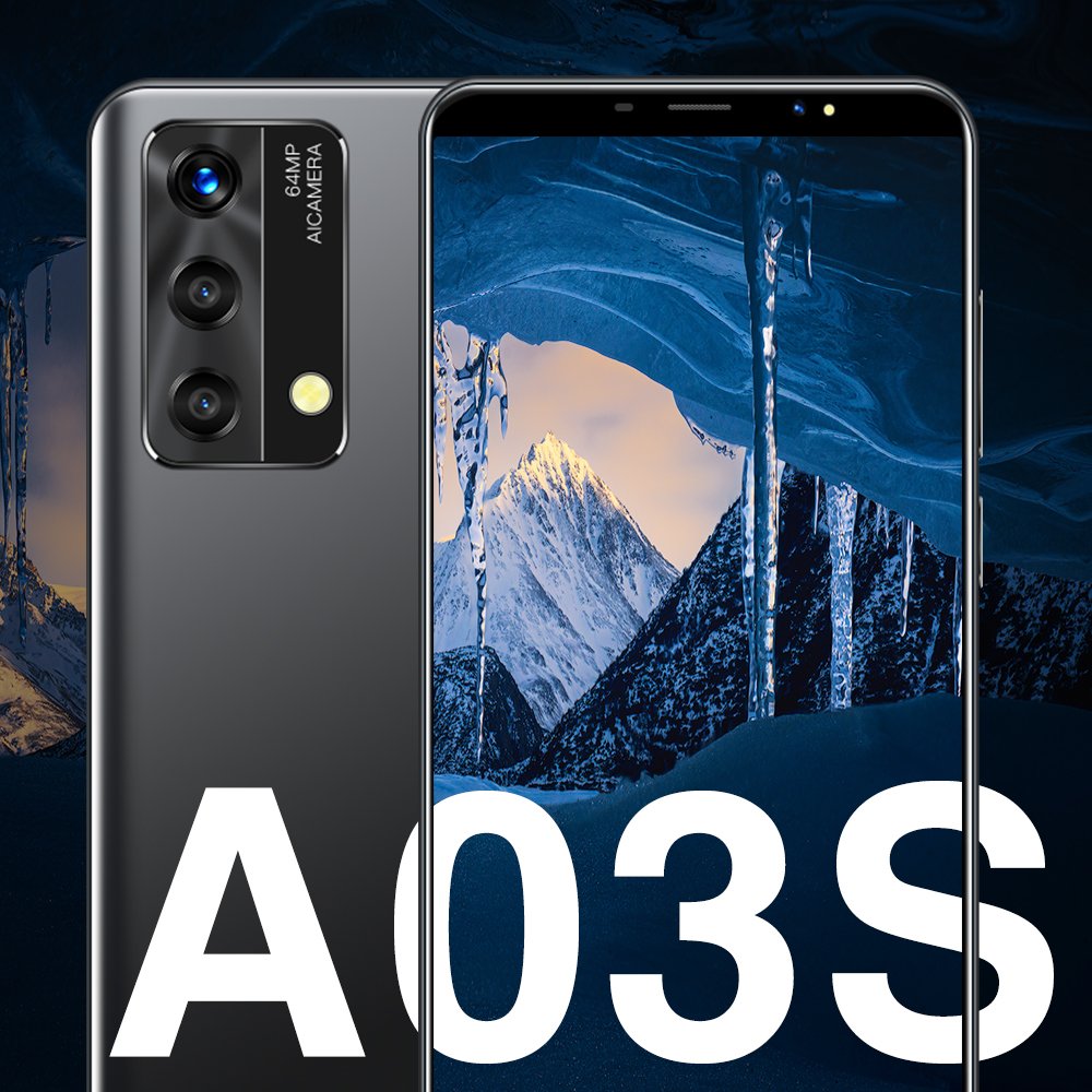 New Global Version A03S mobile phones 6.0 inch Display 16+512GB facial recognition upon activation Dual SIM card cellphones
