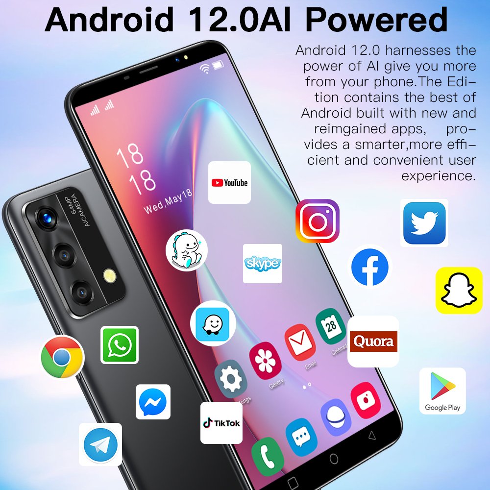 New Global Version A03S mobile phones 6.0 inch Display 16+512GB facial recognition upon activation Dual SIM card cellphones