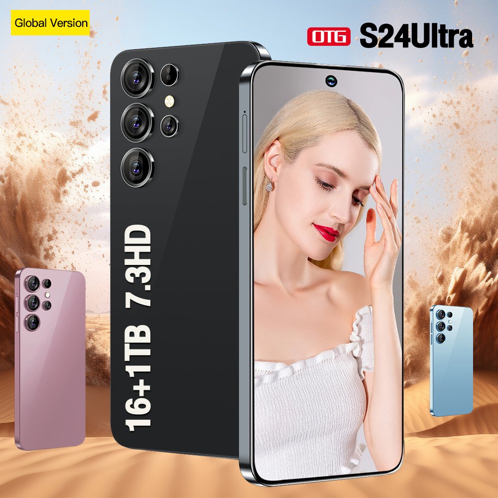 Big Hit 7.3 inch unlocked galaxy s24 ultra mobile phones 5G smartphone 16G+1TB s24 ultras 5g for phone