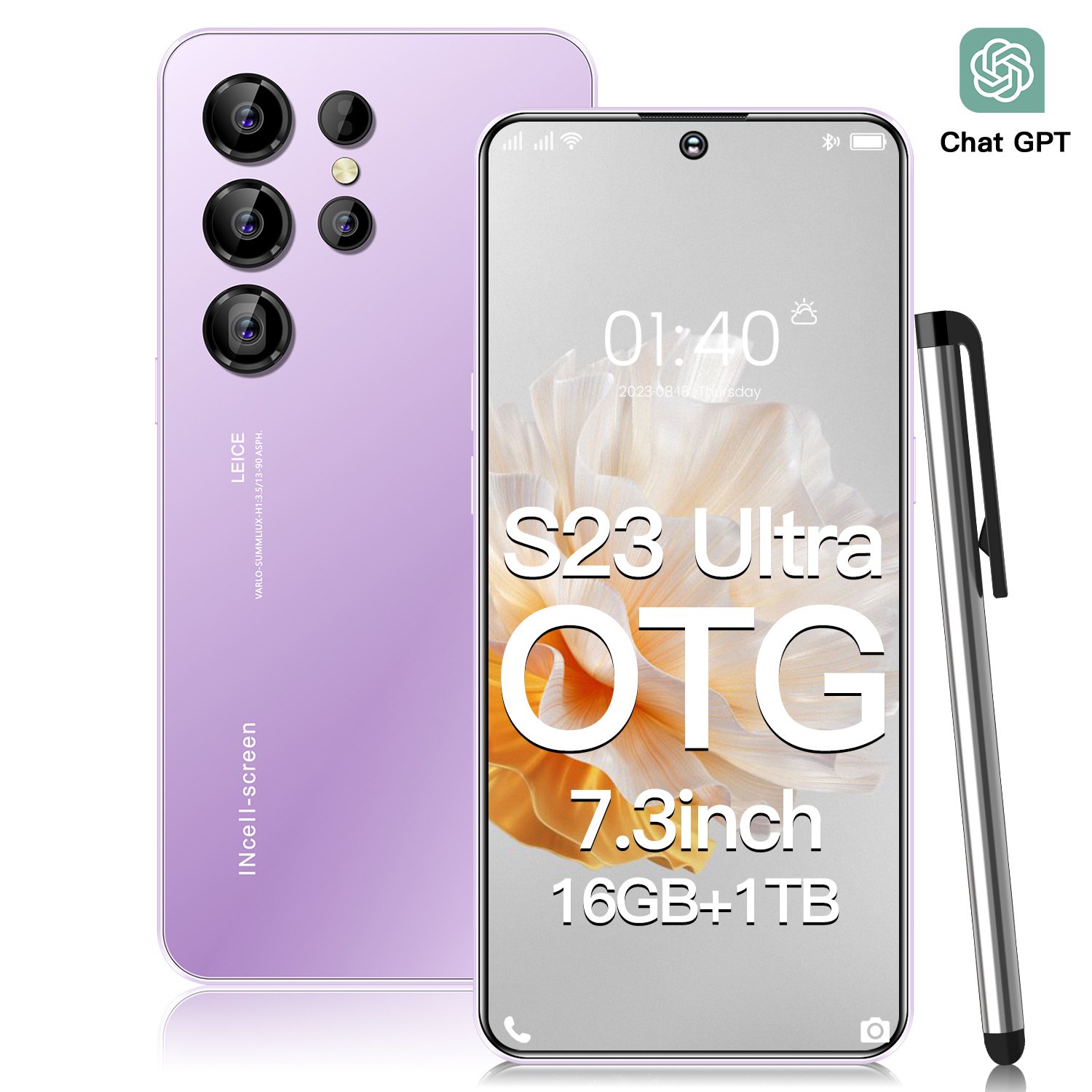 2024 New Original S23 ultra global Unlock cell phone 3G 4G 5G Smartphone 6.8 inch Full display Cheap Big screen MobilePhones