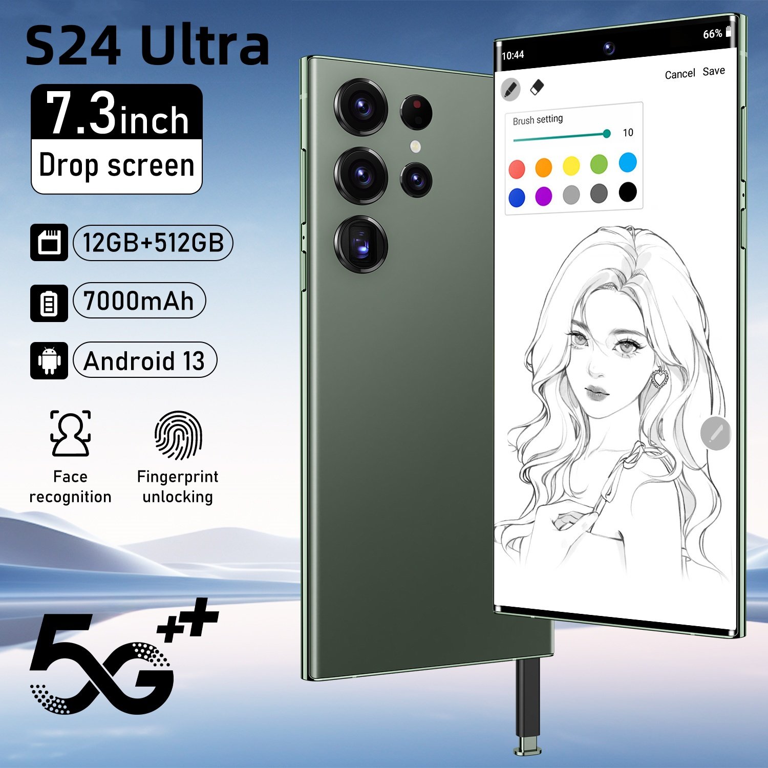 S24 Ultra Original 5g Smartphone 7.3 Inch Big Screen 12gb+512gb Smartphone Android 13 Smart Phone Teléfono