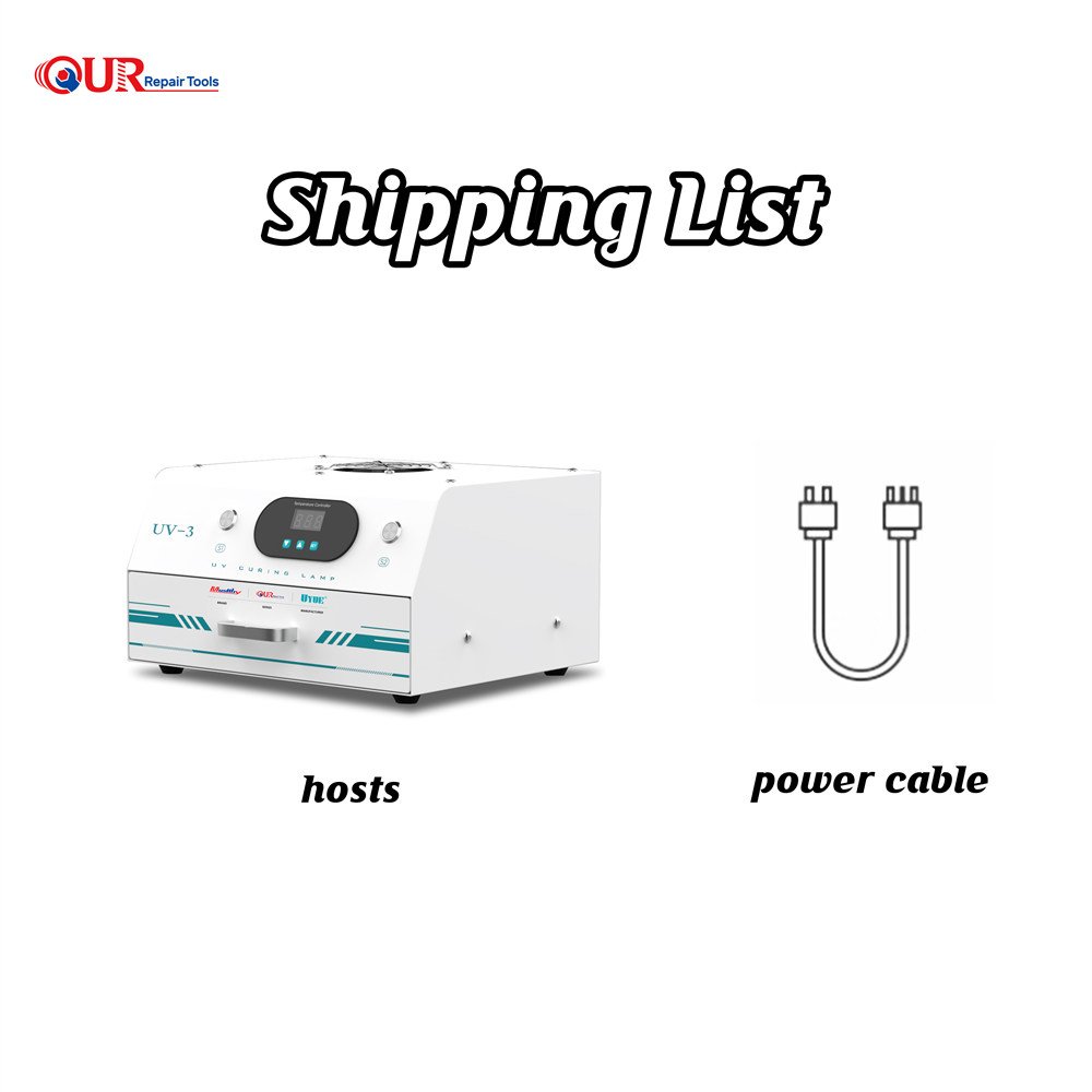 UV-3 Glue Curing Lamp Machine Fast Curing Light for Mobile Phone Motherboard UV Curing Light Box Mobile Phone Repair Machine
