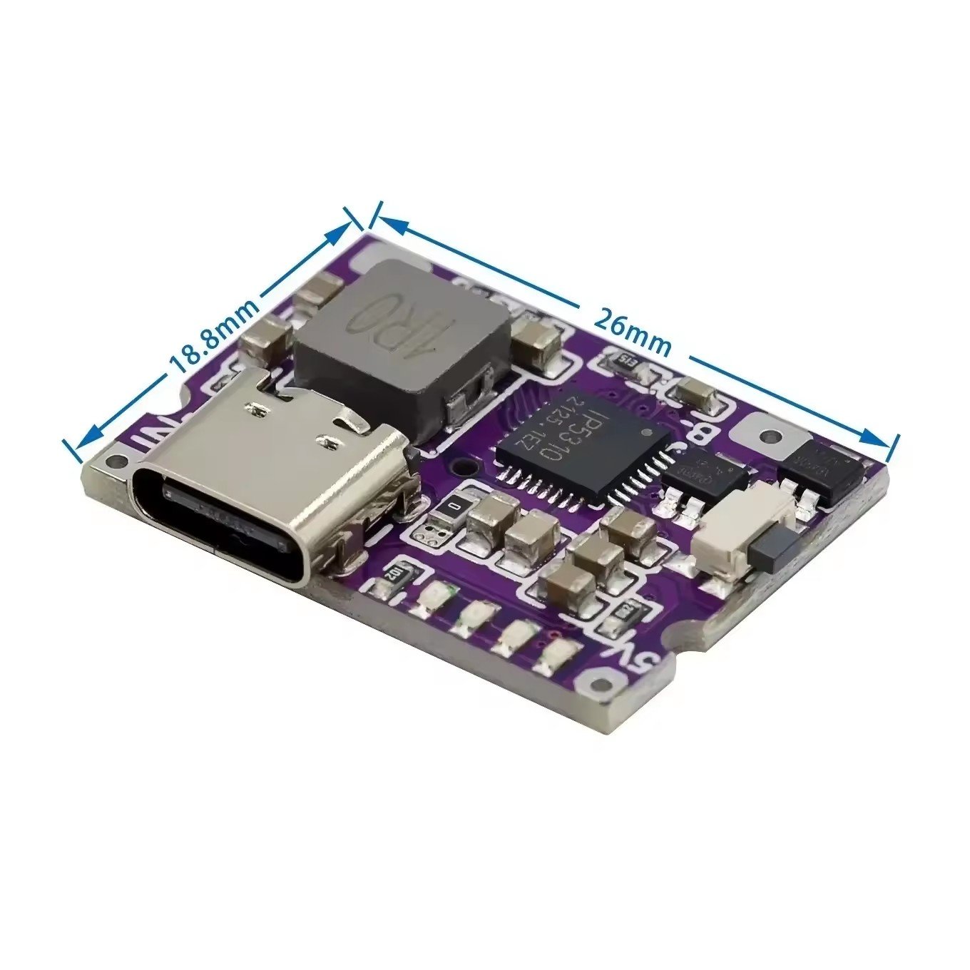 Mini type-C charger Power Bank motherboard 3A charging and discharging integrated module rechargeable mobile phone 5V to 4.2V