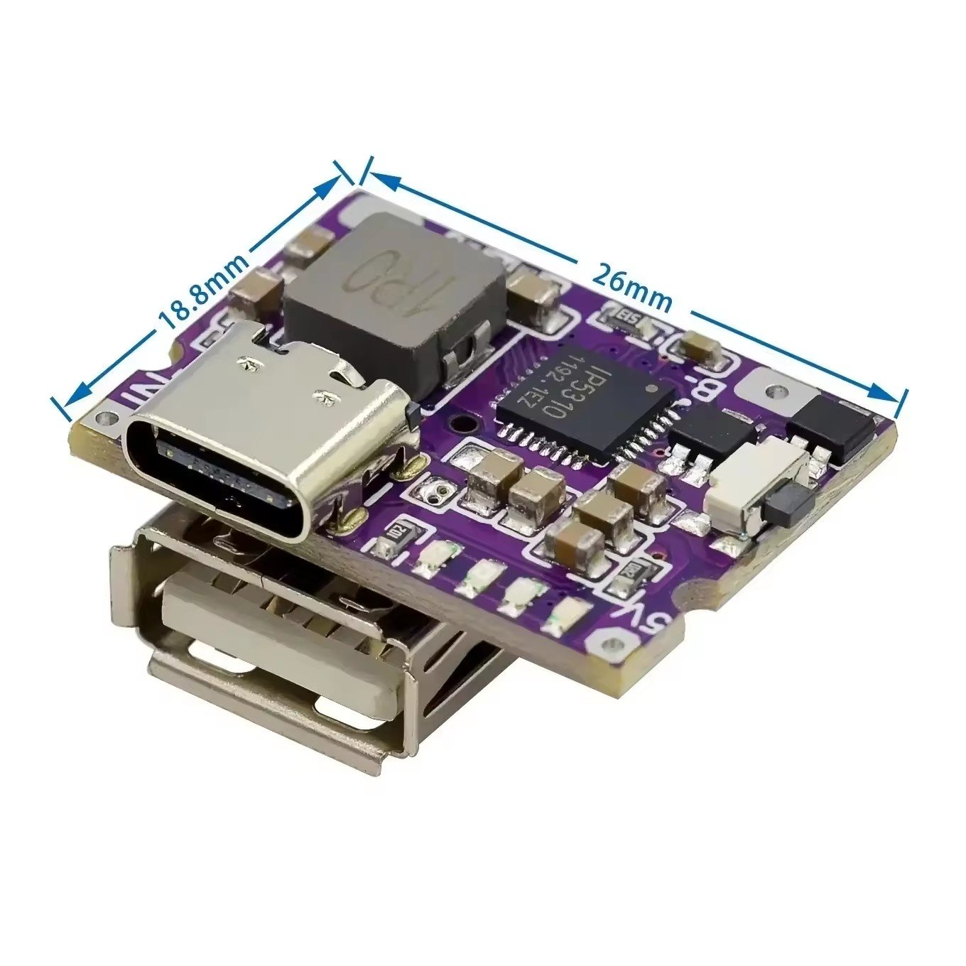 Mini type-C charger Power Bank motherboard 3A charging and discharging integrated module rechargeable mobile phone 5V to 4.2V