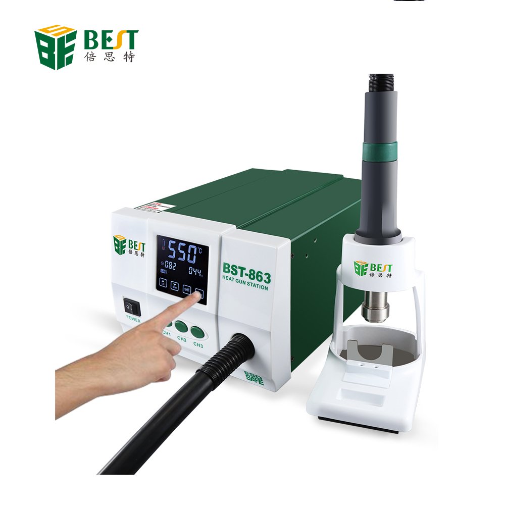 BST-863 1200W Digital Display Touch Constant Temperature Desoldering Hot Air Gun For Dismantling Apple Motherboard
