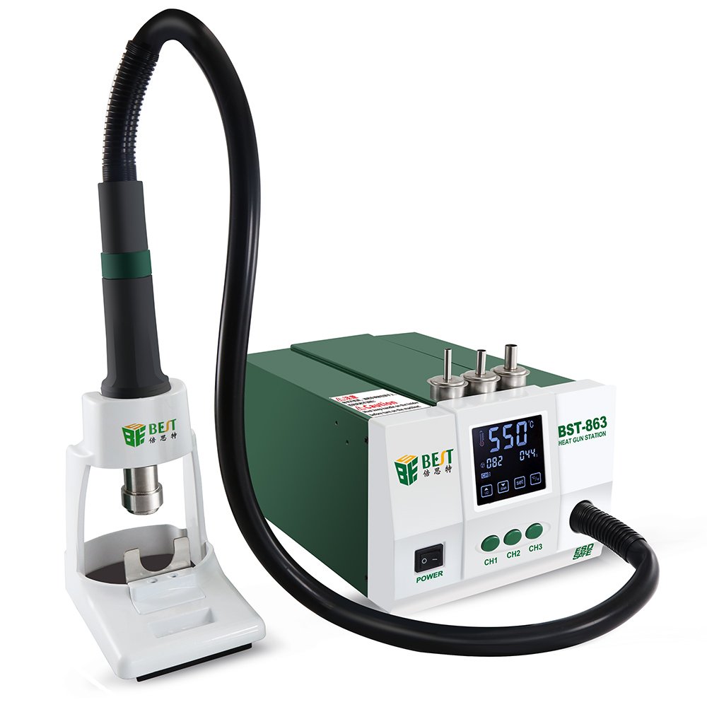BST-863 1200W Digital Display Touch Constant Temperature Desoldering Hot Air Gun For Dismantling Apple Motherboard