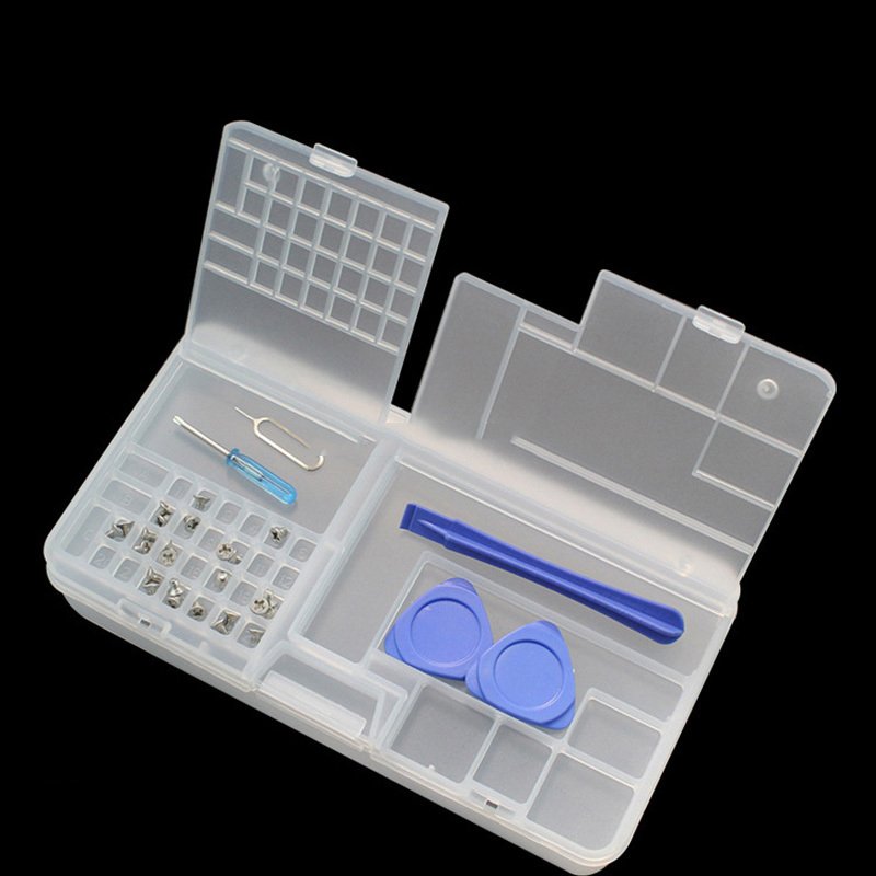 Eco-Friendly Mobile Phone Repair Storage Box LCD Screen Motherboard IC Chips Screws Double Side Organizer Container for Iphone