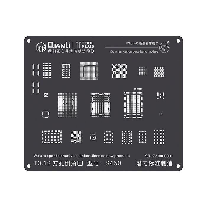QianLi 3D stencil black hole for iPhone for Android BGA reballing and for MSM 32bit ARM