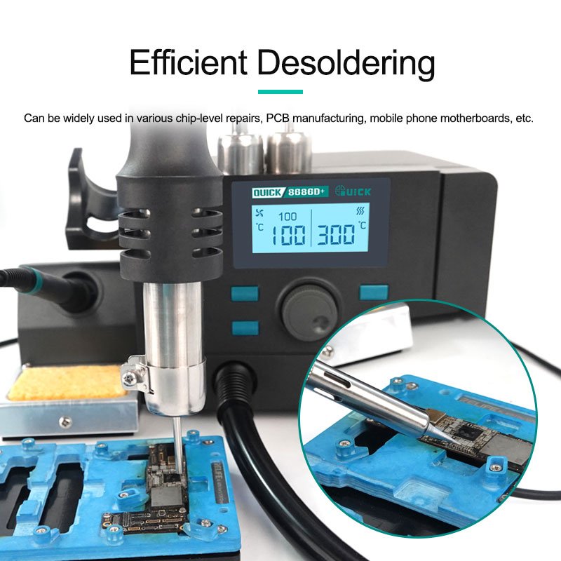 8686D+ 2 in 1 Rework Station Hot Air Gun Electric Soldering Iron Mobile Phone Screen Motherboard Lead-free Phone Repair