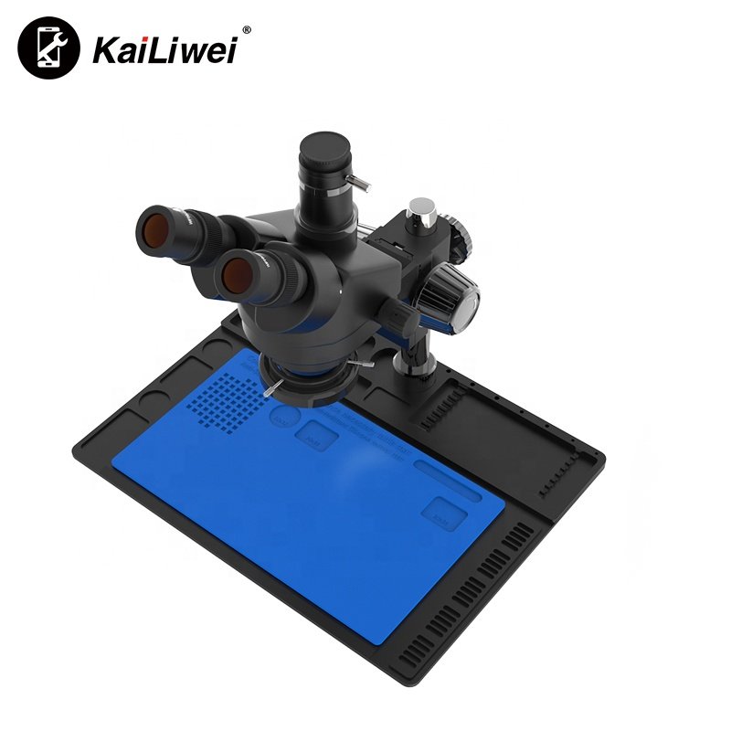 kalliwei 10HTB black Metal Base Insulation Rubber Mat Electronic Repair Microscope for Mobile Phone Repair