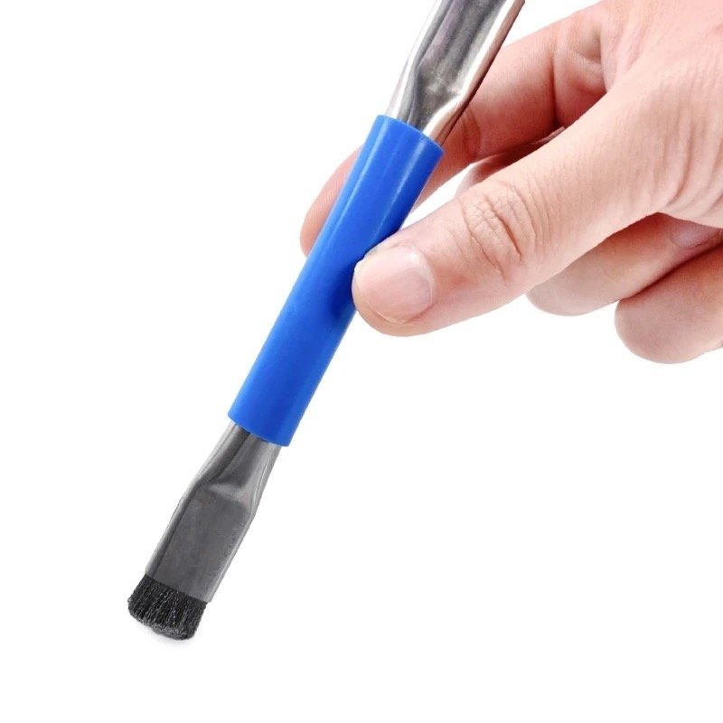Double Head Steel Wire Brush Anti Static Hardening Brush Mobile Phone Mainboard Repair IC Pad Cleaning Brush Tools