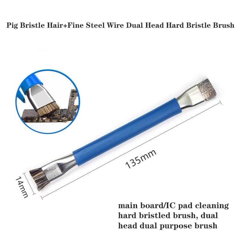 Double head maintenance hard brush mobile phone motherboard IC pad cleaning dust removal non unhairing electrostatic brush Brush