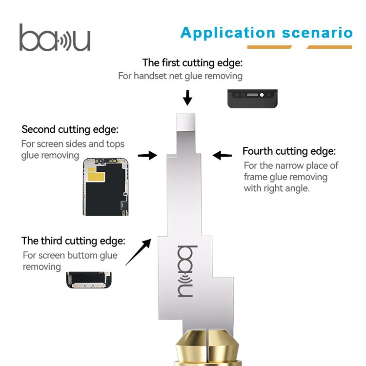 LCD Multi-function repair scraper 0.2mm thickness ba-214 screen cpu glue remover tool