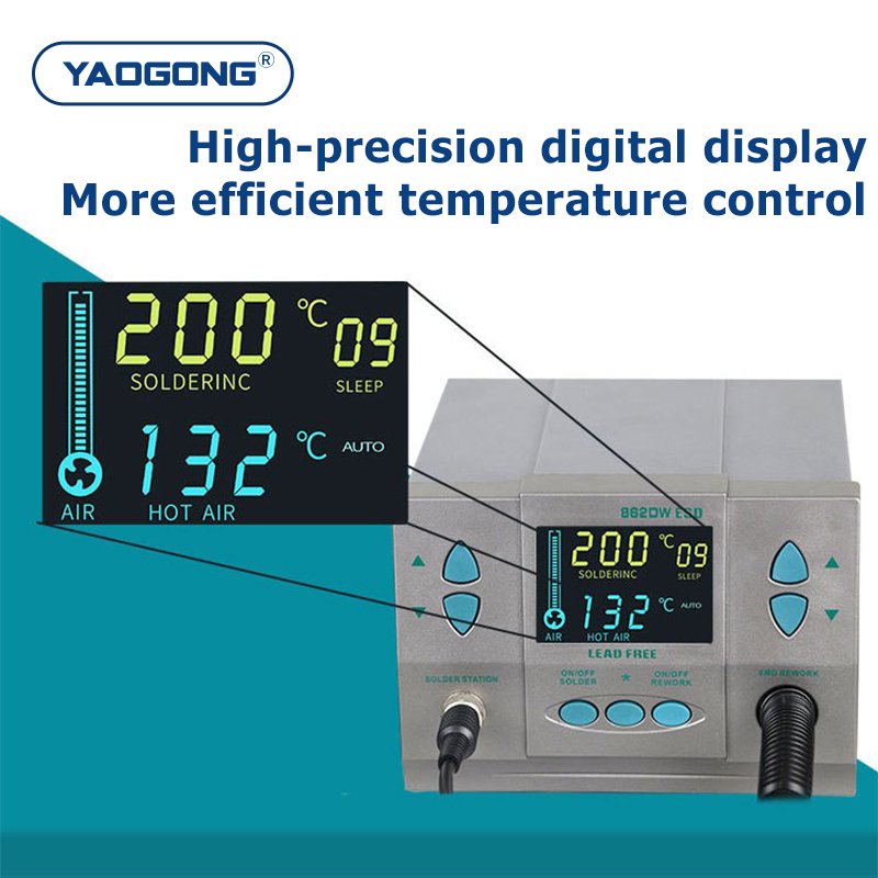 YAOGONG 862DW 1060W Digital Smart Thermostat Heat Blower Solder Iron Mobile Phone Repair Tools Hot Air Gun Soldering Station