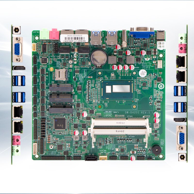 Industrial Mini ITX I3-4010U 2*RJ45 8*USB Rich COM Ports DC 12V High Quality Mother Board