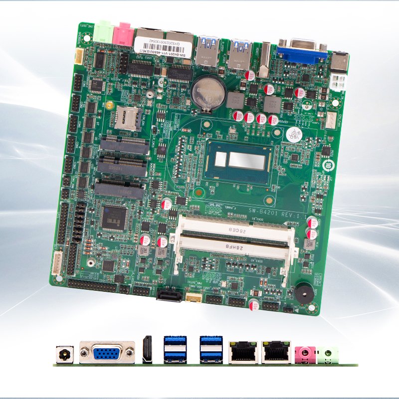 Industrial Mini ITX I3-4010U 2*RJ45 8*USB Rich COM Ports DC 12V High Quality Mother Board