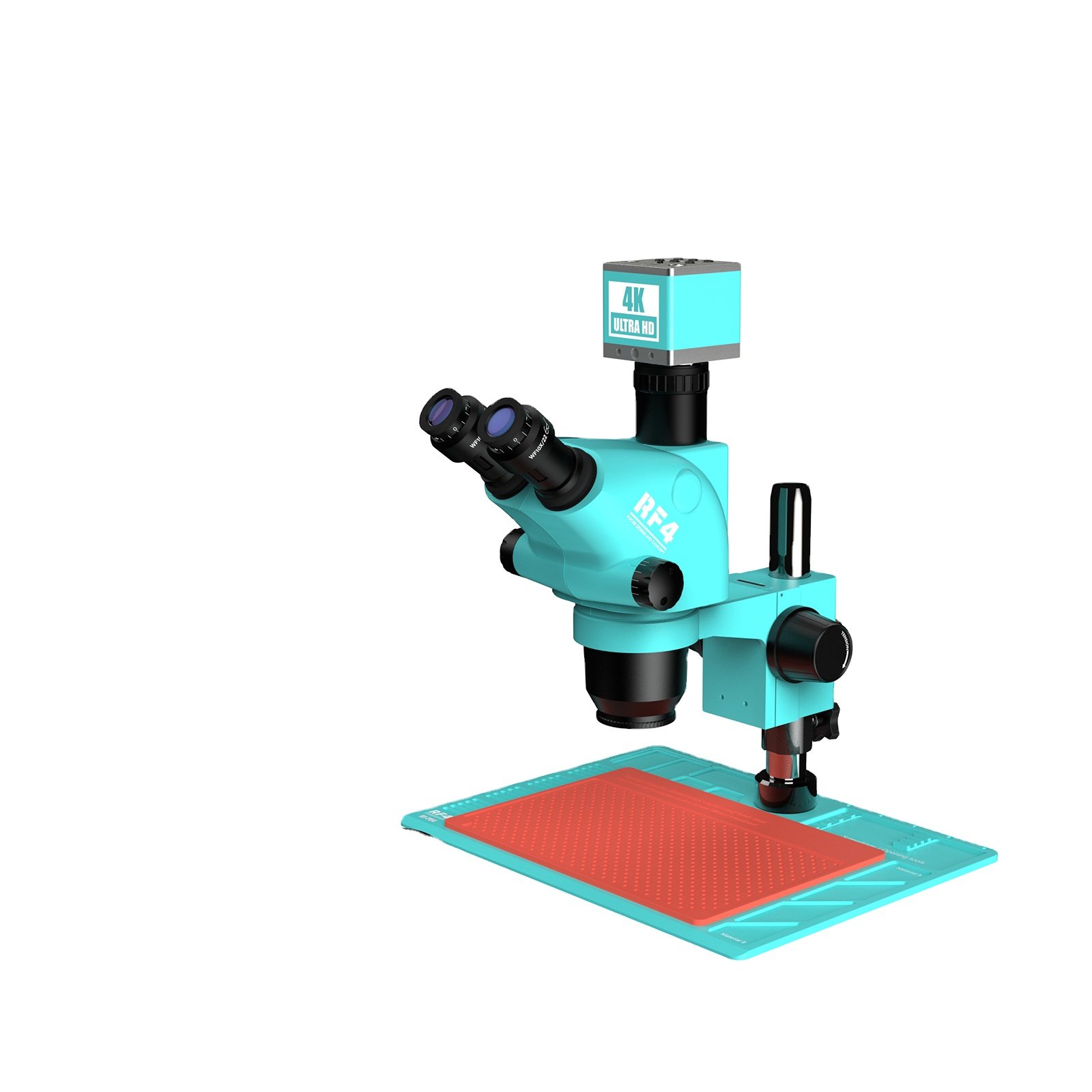 RF4 RF6565-PO4-4K 6.5-65X 4K Trinocular Microscope with Zoom Lens Stereo For Mobile Phone Motherboard Magnification Repair Tool