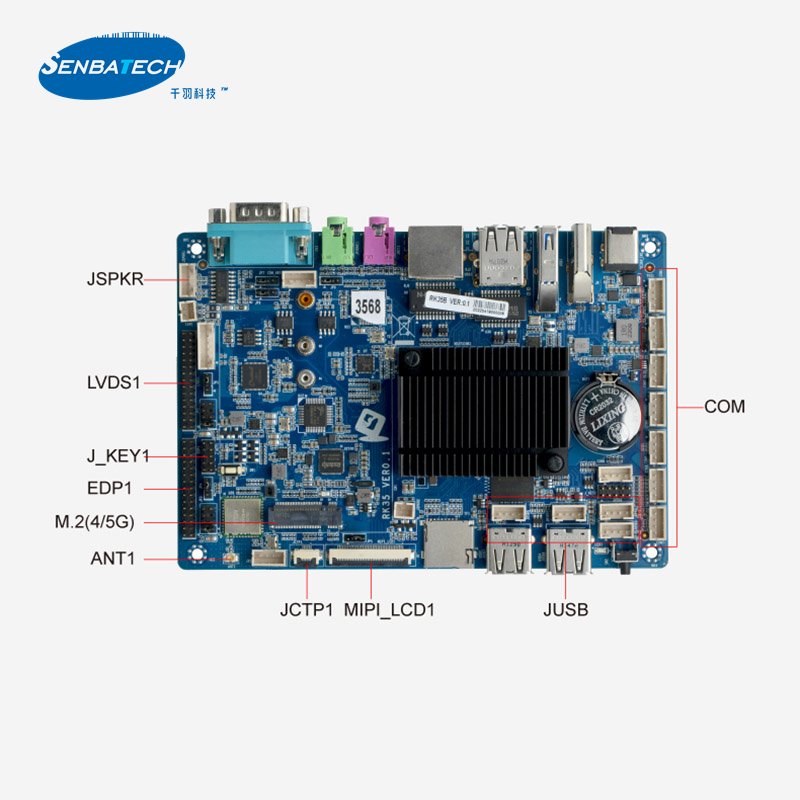 RK35B Computer Motherboard New with MIPI EDP RK3568 Mali-G52 Quad-core Cortex-A55 DDR4 8 COM 9 USB Android Arm Motherboard