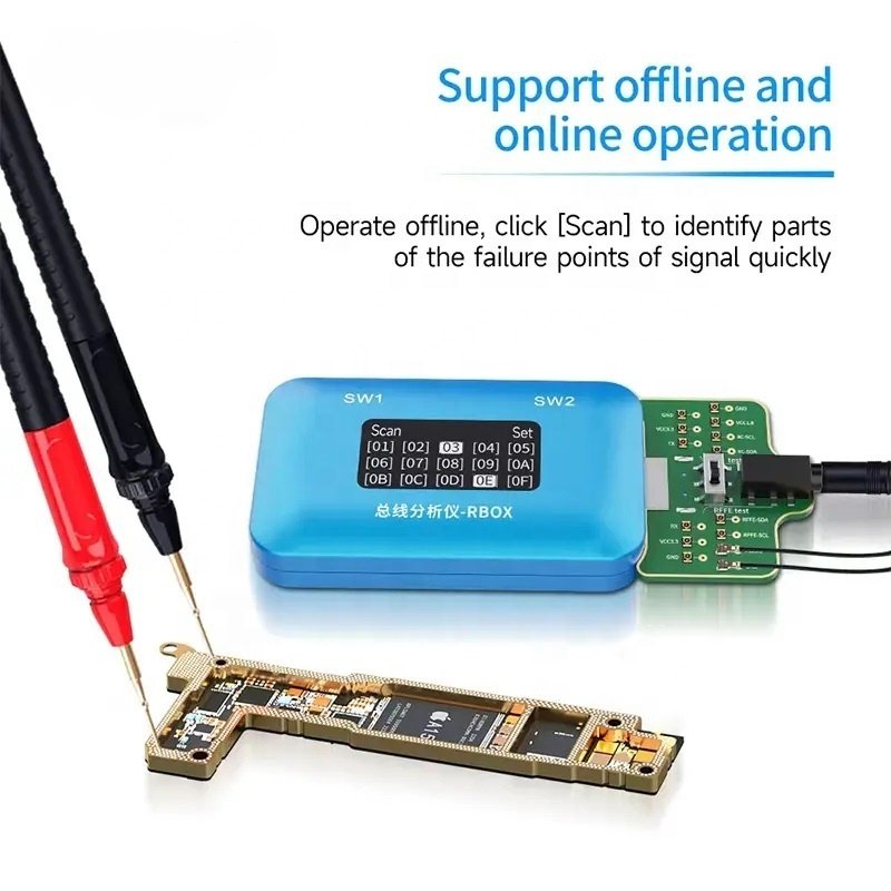 JC Authorized JCID RBOX Bus Analyzer For iPhone Android Quick Positioning Motherboard Signal Partial Faults Detection Repair