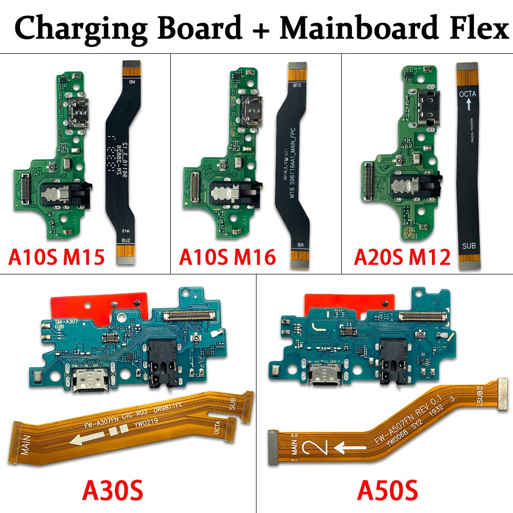 Mobile Phone Charge Flex cable Motherboard main flex For Samsung A10S M15 M16 A20S M12 M14 A30S A50S Conector de Carga Celular