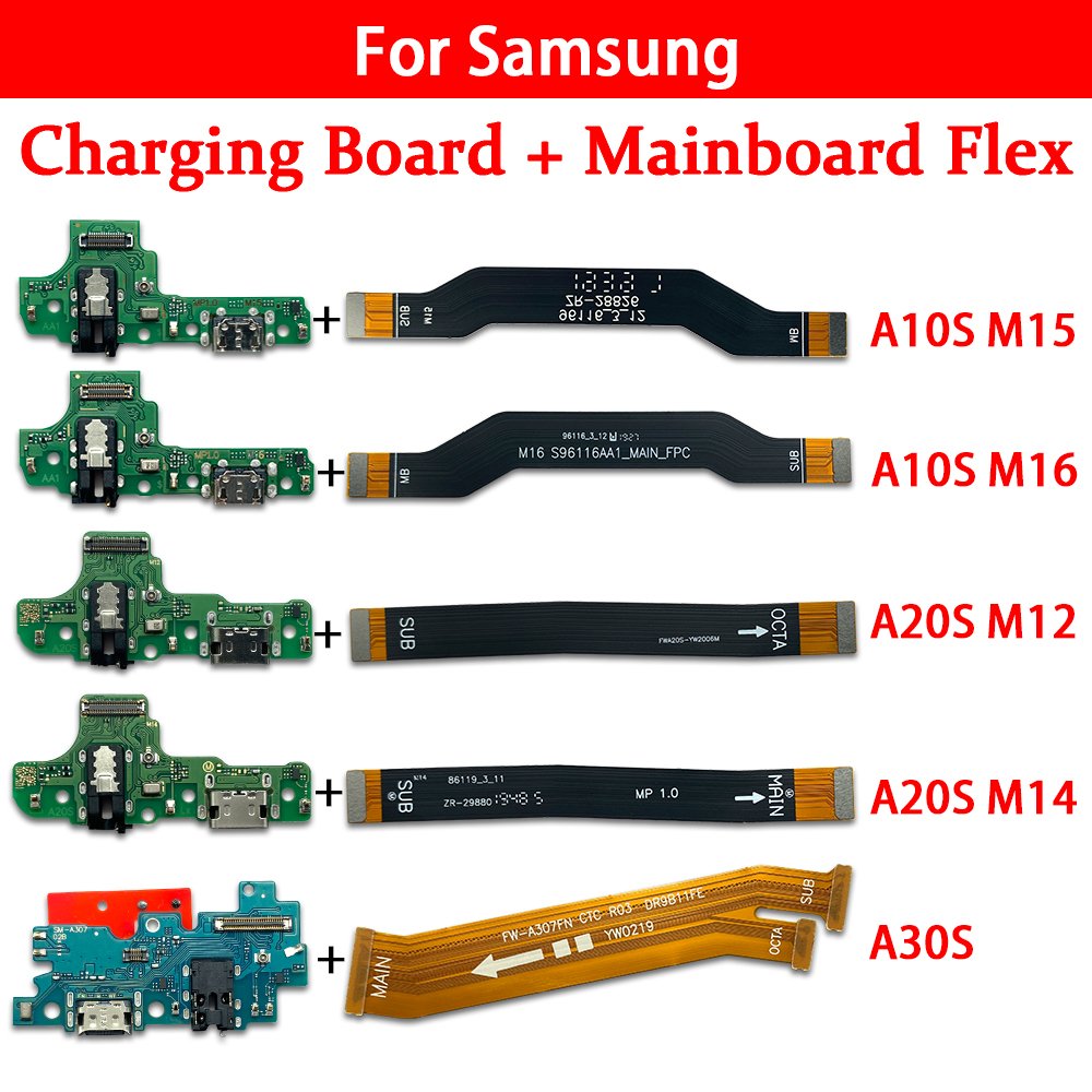 Mobile Phone Charge Flex cable Motherboard main flex For Samsung A10S M15 M16 A20S M12 M14 A30S A50S Conector de Carga Celular
