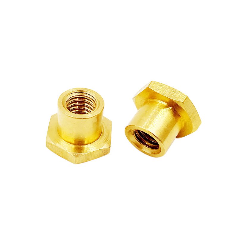 Hot Melt Chamfered Blind Female Thread Hex Head Copper Stud Ultrasonic Installation Brass Insert Nut For Plastic Housing