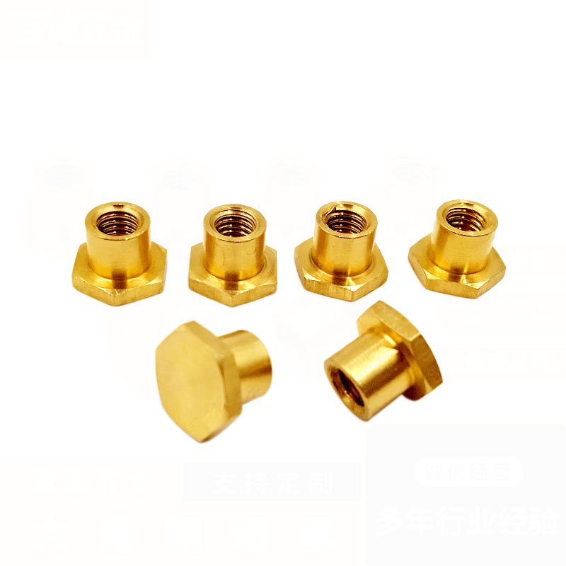 Hot Melt Chamfered Blind Female Thread Hex Head Copper Stud Ultrasonic Installation Brass Insert Nut For Plastic Housing