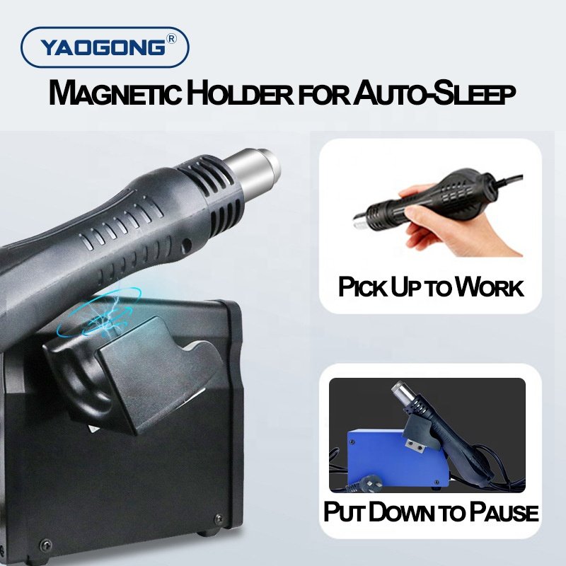 YAOGONG 881D Auto Sleep Thermostat Heat Blower 936 Solder Iron Mobile Phone Repair Tool SMD Rework Hot Air Gun Soldering Station