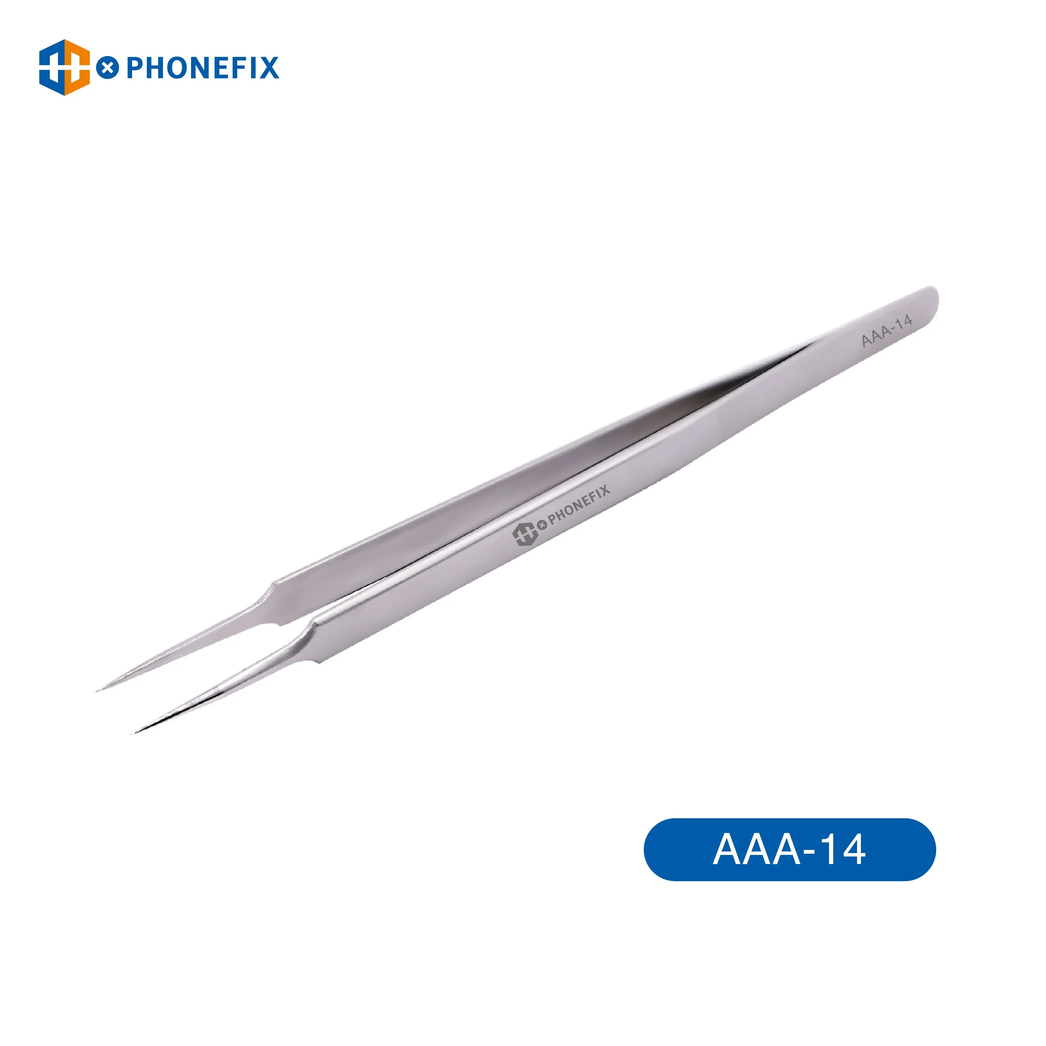 AAA-14W/AAA-14 High-Precision Tweezers For Phone Mobile Motherboard BGA Stainless Curved Straight Tip Electronics Tweezers Tool