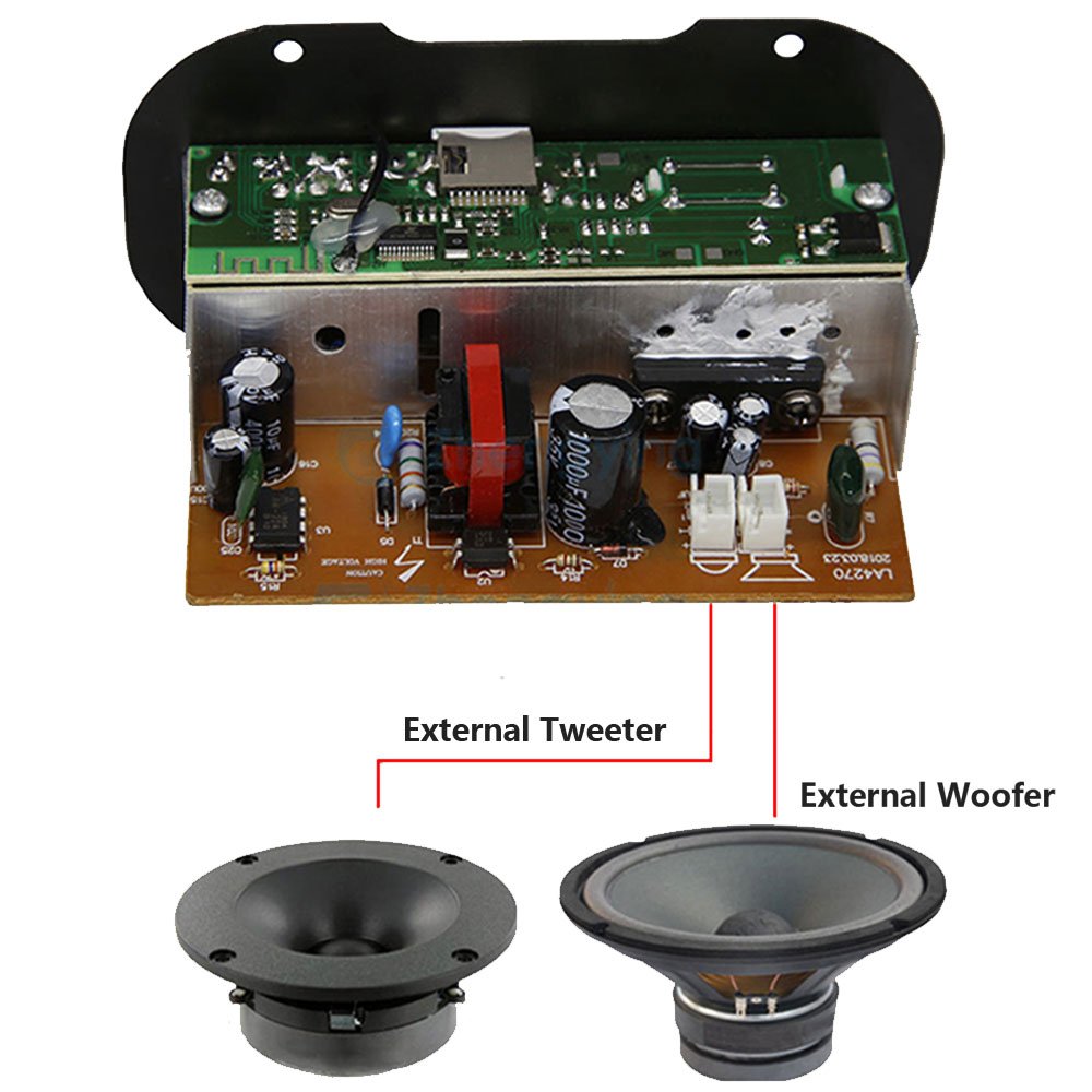 12V 24V 220V Mono Subwoofer HI-FI Bass Power Amp USB TF Remote Control Car High Power Bass Amplifier Board For 5-10inch Speaker