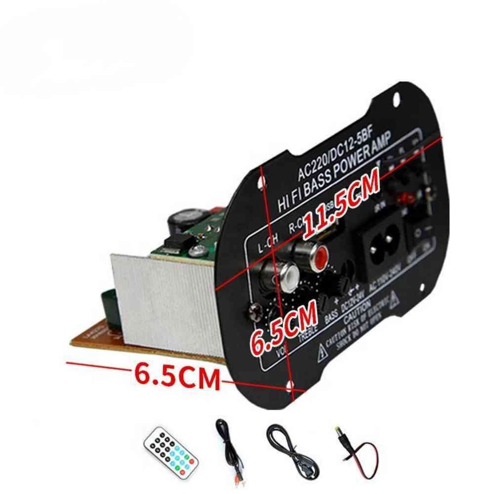12V 24V 220V Mono Subwoofer HI-FI Bass Power Amp USB TF Remote Control Car High Power Bass Amplifier Board For 5-10inch Speaker